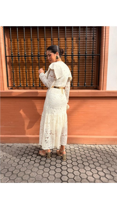 VESTIDO CEREMONIA BEIG