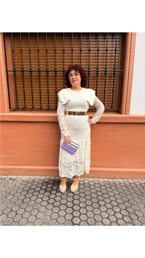 VESTIDO CEREMONIA BEIG