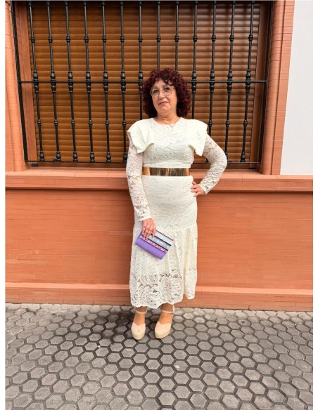 VESTIDO CEREMONIA BEIG