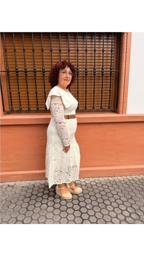 VESTIDO CEREMONIA BEIG