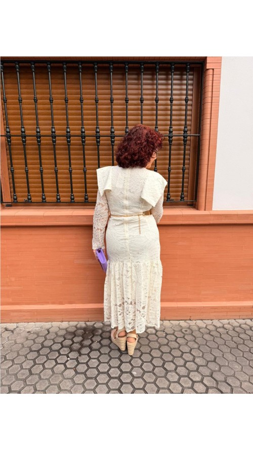 VESTIDO CEREMONIA BEIG