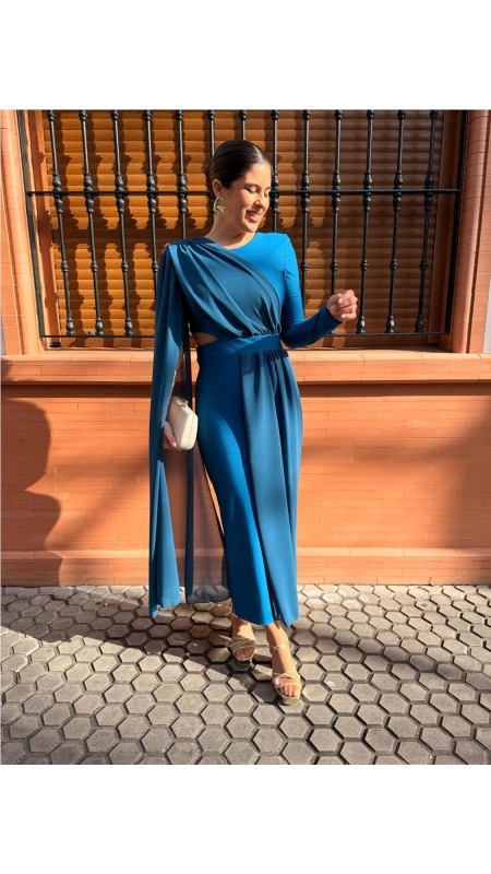 VESTIDO ESTHER PETROLEO