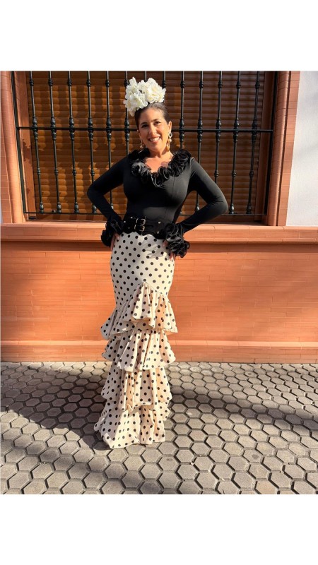 FALDA CORDOBA LUNARES BEIG