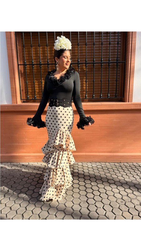 FALDA CORDOBA LUNARES BEIG 2