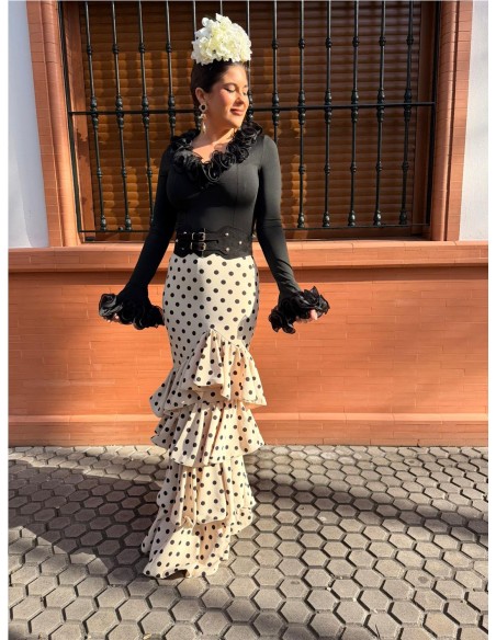 FALDA CORDOBA LUNARES BEIG