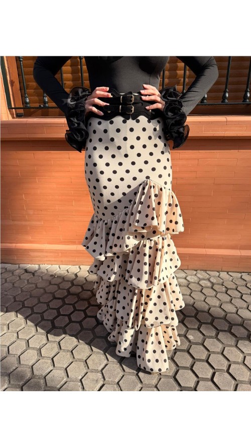 FALDA CORDOBA LUNARES BEIG