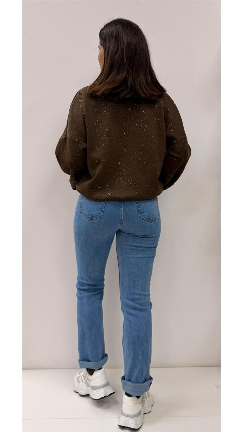 SUDADERA PINTAS ORO MARRON