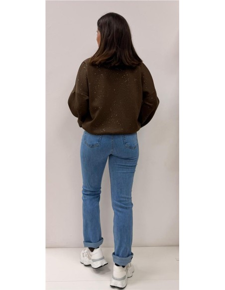 SUDADERA PINTAS ORO MARRON