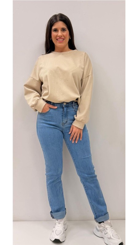 SUDADERA PINTAS ORO BEIG