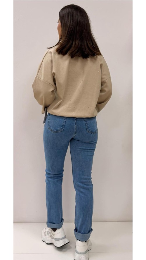 SUDADERA PINTAS ORO BEIG