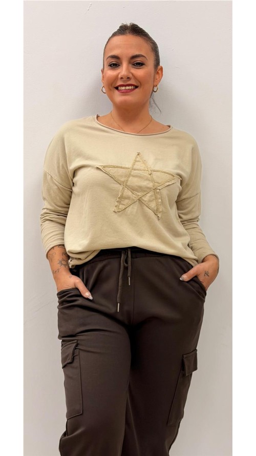 CAMISETA ESTRELLA BEIG