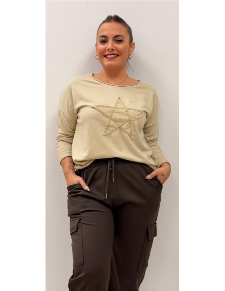 CAMISETA ESTRELLA BEIG