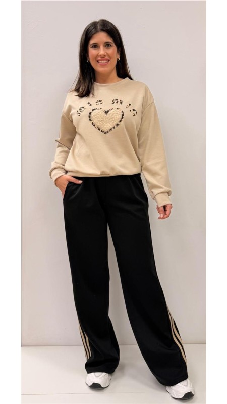 PANTALON 3 RAYAS NEGRO