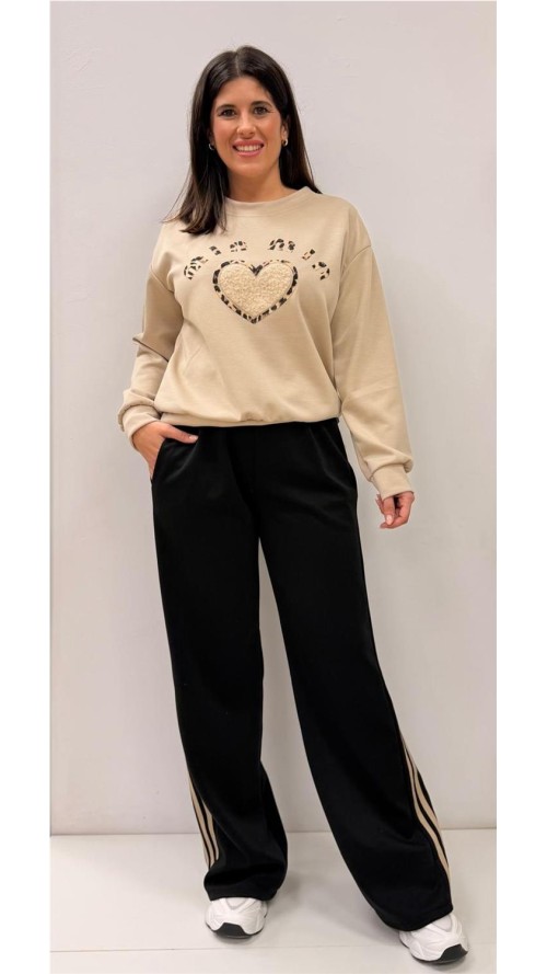 PANTALON 3 RAYAS NEGRO