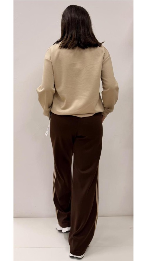 PANTALON 3 RAYAS MARRON