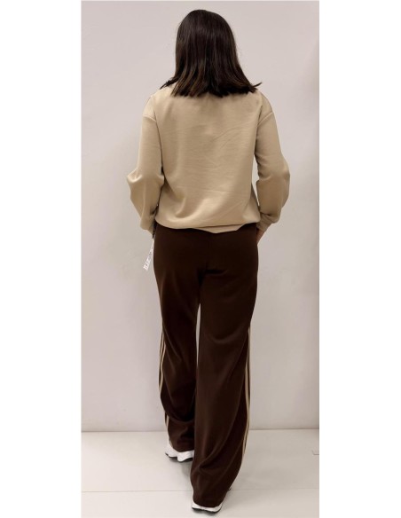 PANTALON 3 RAYAS MARRON