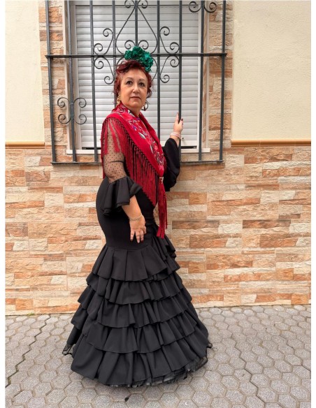 VESTIDO PLUMETI NEGRO