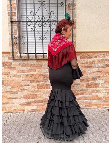 VESTIDO PLUMETI NEGRO