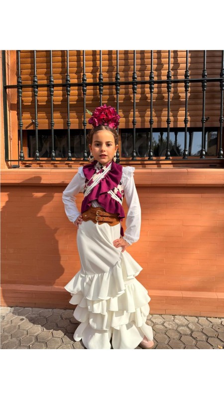 FALDA CORDOBA NIÑA BLANCO