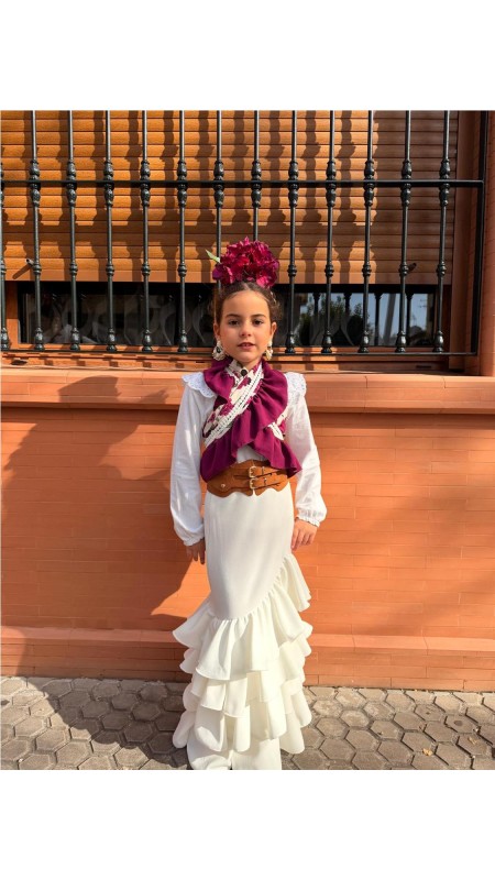 FALDA CORDOBA NIÑA BLANCO 2