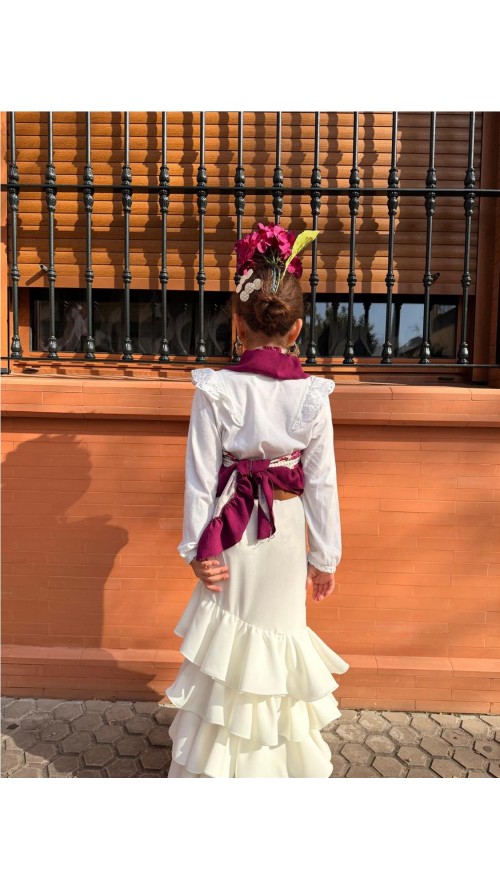 FALDA CORDOBA NIÑA BLANCO