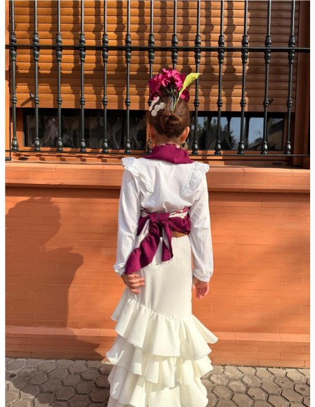 FALDA CORDOBA NIÑA BLANCO