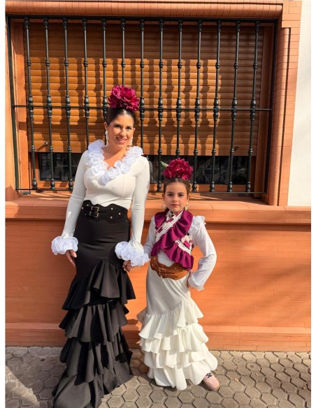 FALDA CORDOBA NIÑA BLANCO