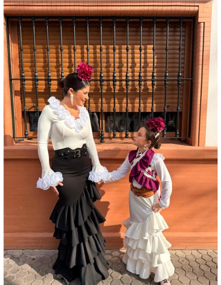 FALDA CORDOBA NIÑA BLANCO