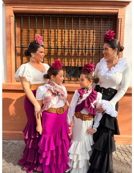 FALDA CORDOBA NIÑA BLANCO