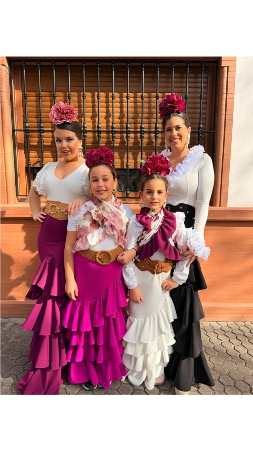 FALDA CORDOBA NIÑA BLANCO