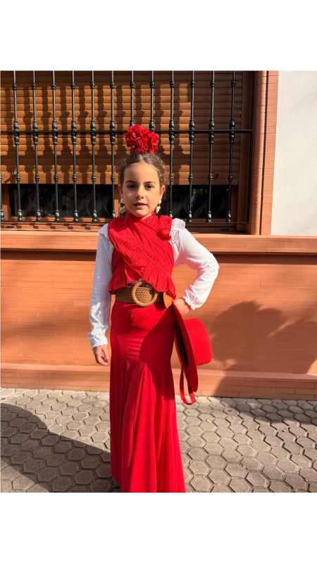 FALDA ENSAYO NIÑA ROJO