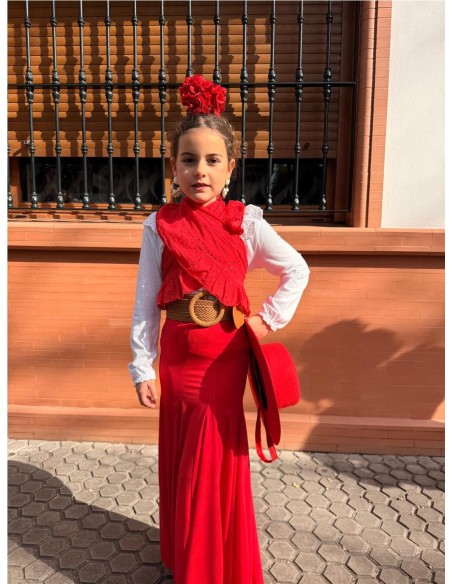 FALDA ENSAYO NIÑA ROJO