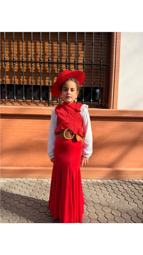 FALDA ENSAYO NIÑA ROJO