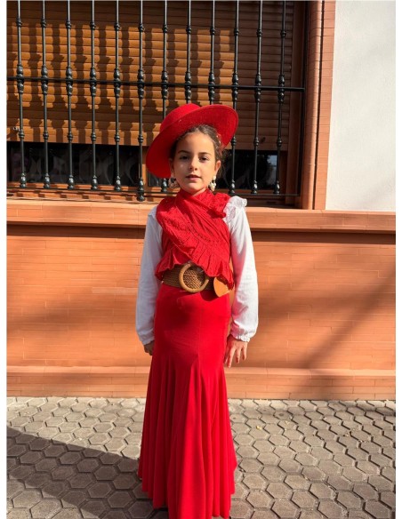 FALDA ENSAYO NIÑA ROJO