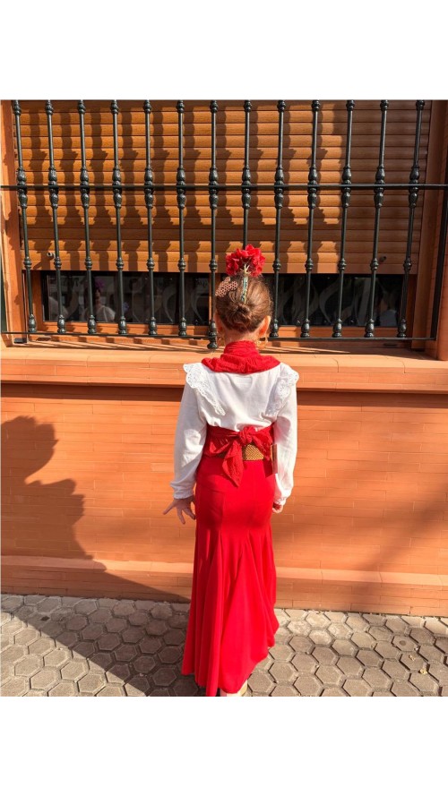 FALDA ENSAYO NIÑA ROJO