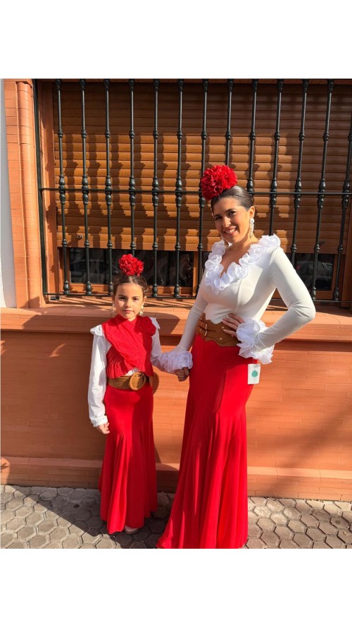 FALDA ENSAYO NIÑA ROJO