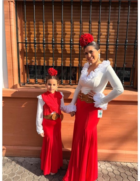 FALDA ENSAYO NIÑA ROJO