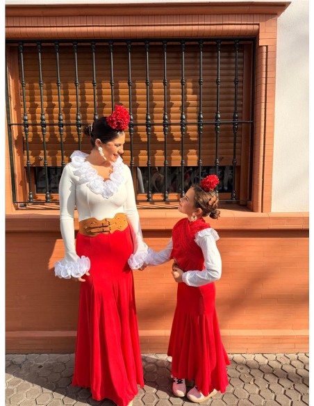 FALDA ENSAYO NIÑA ROJO