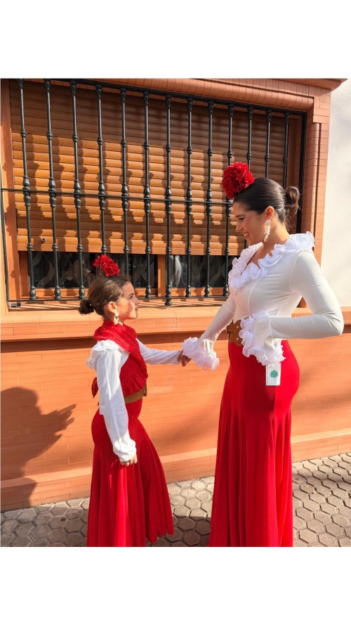 FALDA ENSAYO NIÑA ROJO