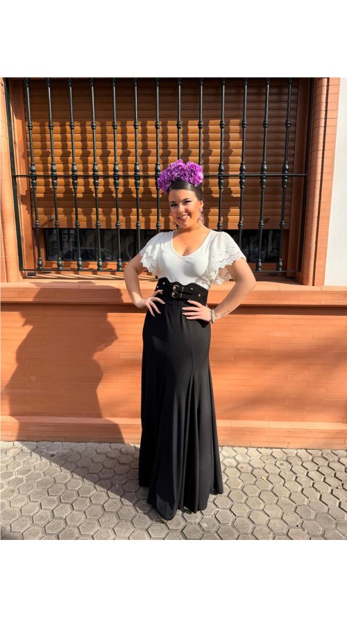 FALDA ENSAYO LISA NEGRO