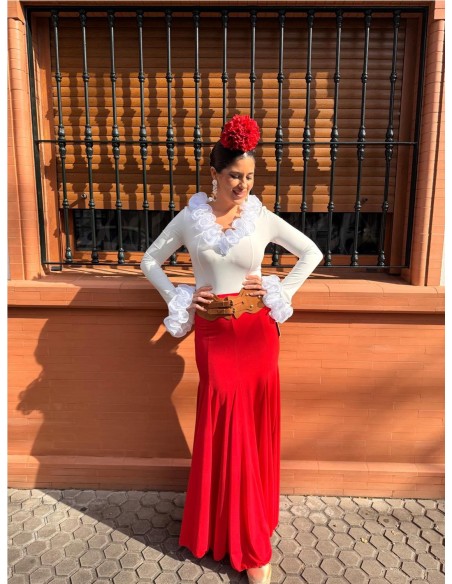 FALDA ENSAYO LISA ROJO