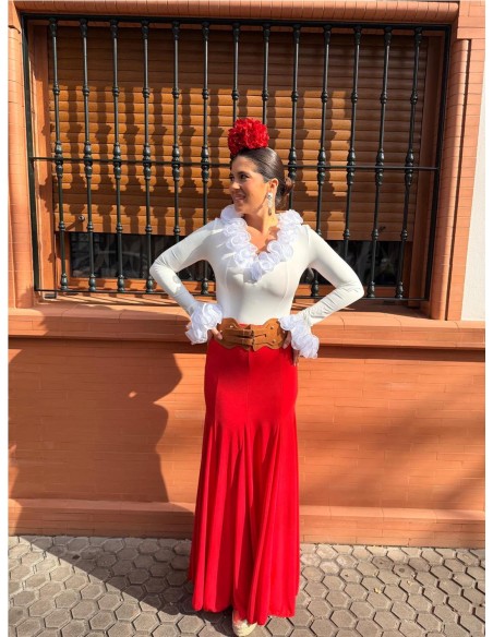 FALDA ENSAYO LISA ROJO