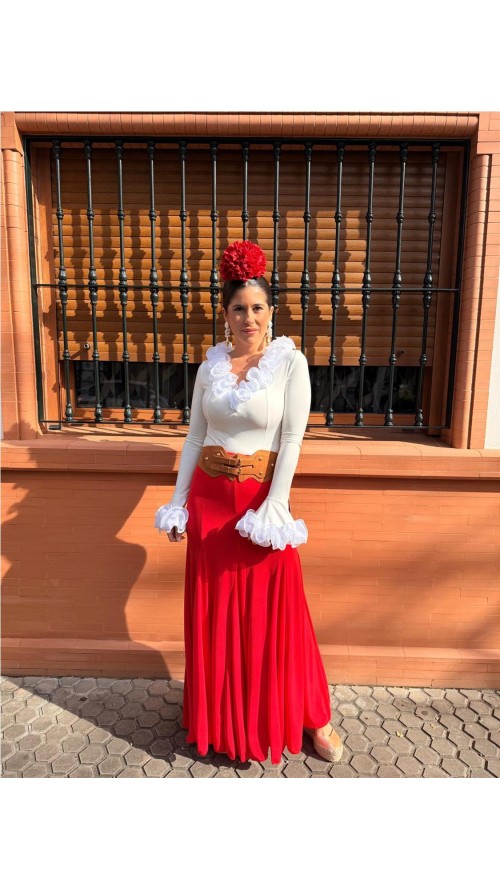 FALDA ENSAYO LISA ROJO