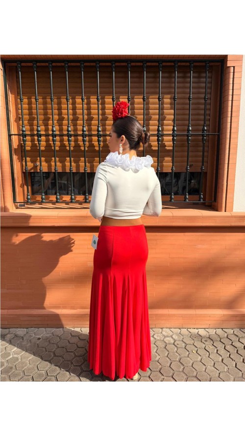 FALDA ENSAYO LISA ROJO
