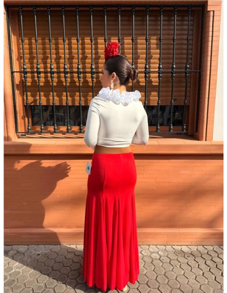 FALDA ENSAYO LISA ROJO