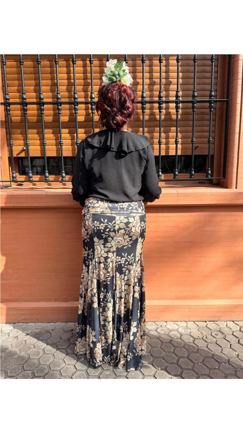 FALDA ENSAYO ESTAMPADA BEIG