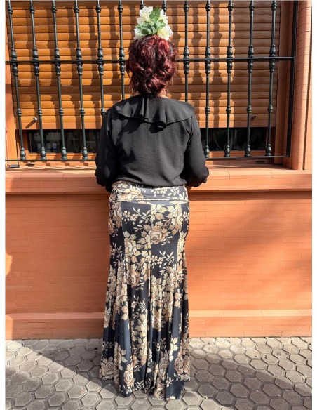 FALDA ENSAYO ESTAMPADA BEIG