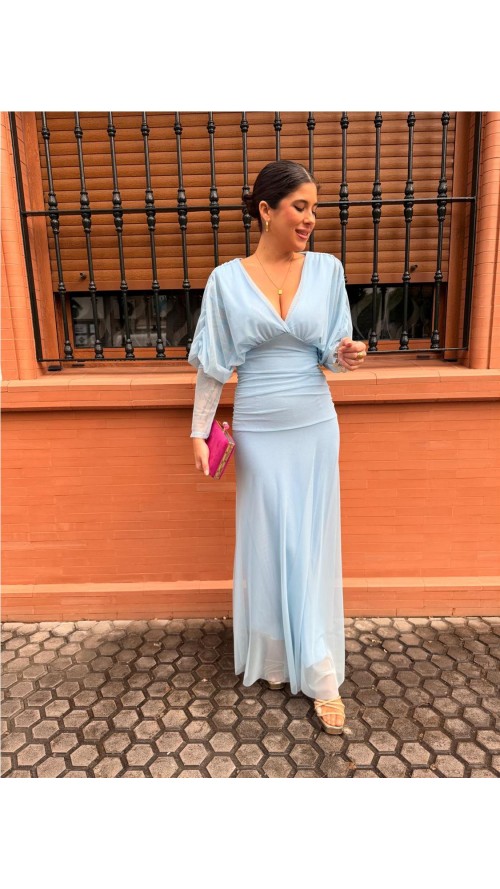 VESTIDO CARMEN CELESTE