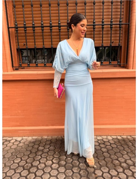 VESTIDO CARMEN CELESTE