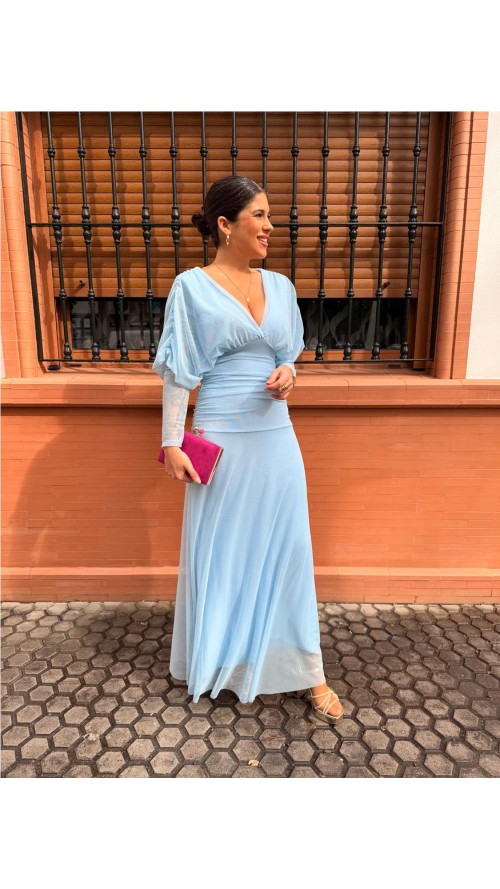 VESTIDO CARMEN CELESTE